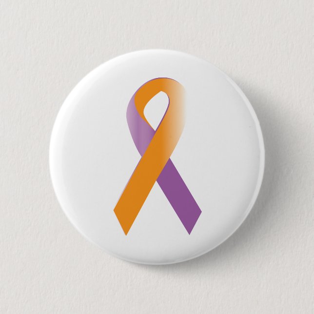 Purple & Orange Awareness Ribbon 6 Cm Round Badge (Front)