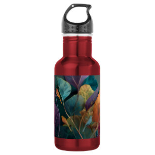 Purple Orange Birds & Botanical Pattern Water Bott 532 Ml Water Bottle