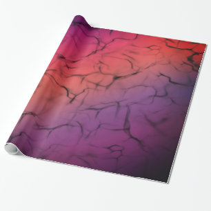 Purple Orange Black Abstract Design Pattern Wrapping Paper