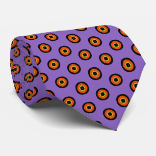 Purple Orange Black Green Dot Pattern Tie