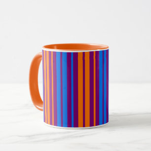 Purple Orange Blue Vertical Stripes Design   Mug