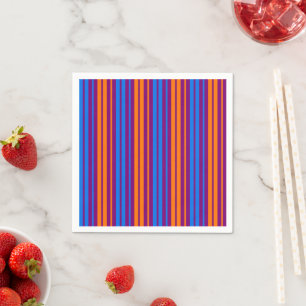 Purple Orange Blue Vertical Stripes Design Napkin