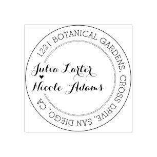 Purple Orange Boho Wildflower Foliage Wedding Rubber Stamp