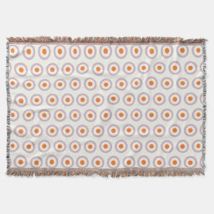 Purple & Orange Circle Dot Retro Design Throw Blanket