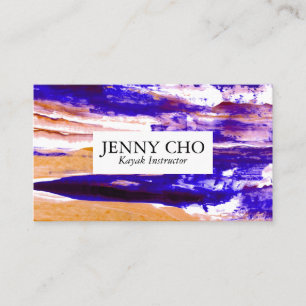 Purple orange colourful paint stripe business card