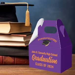 Purple Orange Custom 2024 Graduation Party Favour Box