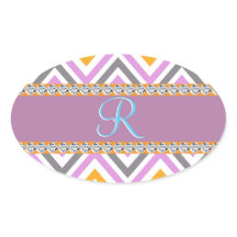 Purple Orange Diamond Chevron