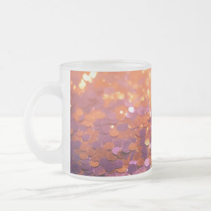Purple Orange Glitter Background-77996 Frosted Glass Coffee Mug