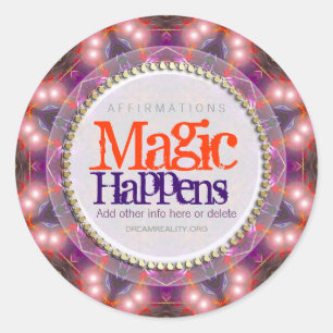 Purple Orange Glow Magic Happens Custom Sticker