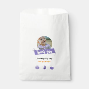 Purple & orange Halloween birthday party thank you Favour Bags