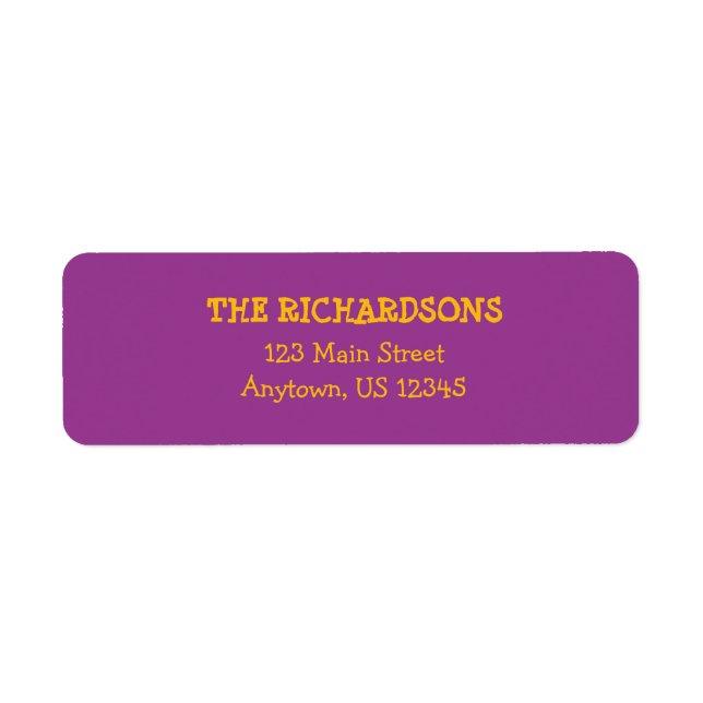 Purple Orange Halloween Return Address Labels (Front)