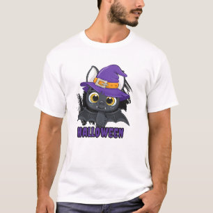 Purple Orange Illustrated Halloween T-Shirt