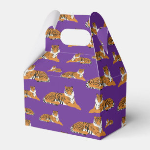 Purple Orange Jungle Tiger Animal Pattern Favour Box