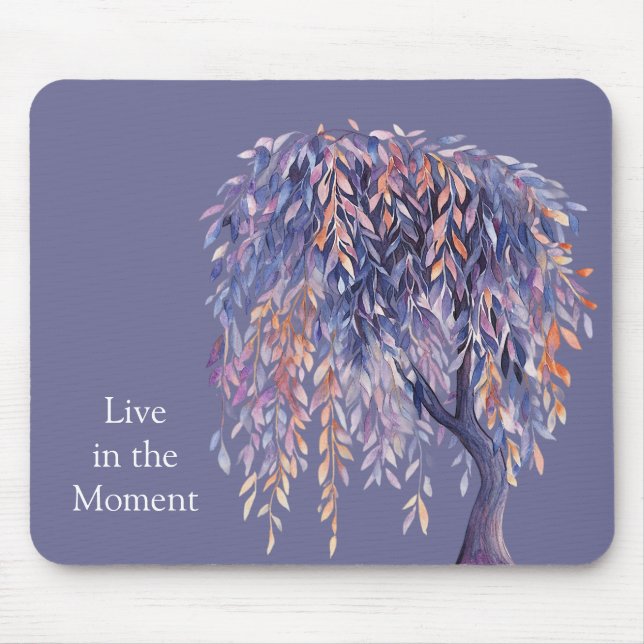 Purple Orange Leaves Tree Mouse Mat (Front)