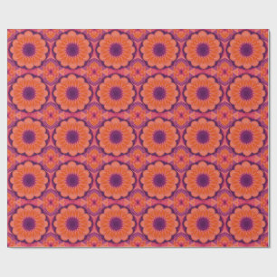 Purple Orange Mandala Wrapping Paper