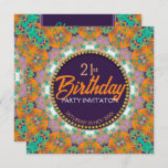 Purple Orange Mint Colourful 21st Birthday Party Invitation<br><div class="desc">Unique colour - Mint green,  orange,  and lilac purple. All occasions design suitable for birthdays or any other special occasion or event.  Vibrant colours energising celebrations.  All the text is fully customisable including colours and font selection. Made with ❤ by webgrrl.art</div>