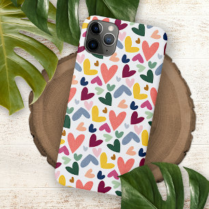 Purple Orange Mint Green Pink Blue Hearts Art iPhone 12 Pro Max Case