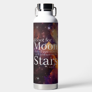 Purple Orange Nebula Inspirational Quote Water Bottle