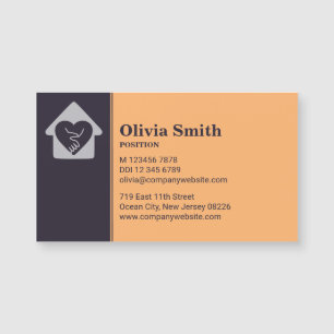 Purple Orange Nurse Home Care Business Card Magnet