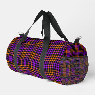 Purple Orange Plaid Checker Seamless Pattern Small Duffle Bag