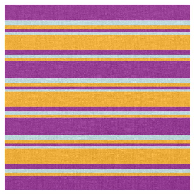 Purple, Orange & Powder Blue Coloured Stripes Fabric (Close Up)