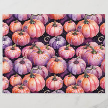 Purple & Orange Pumpkin Patch Pattern
