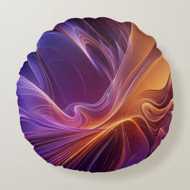 Purple orange radiant round cushion (Front)
