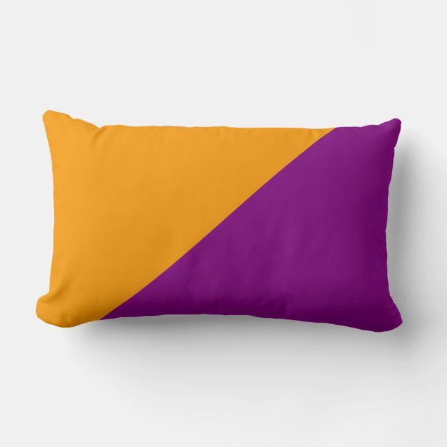 Purple & Orange Solid Colour Background Lumbar Cushion (Front)