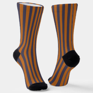 Purple Orange Stripes Pattern Socks