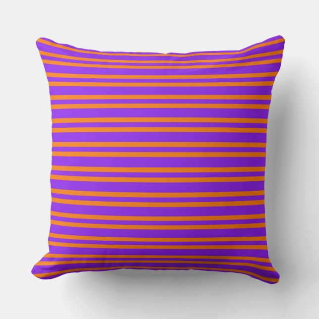 Purple Orange Stripes Seamless Pattern Cushion (Front)