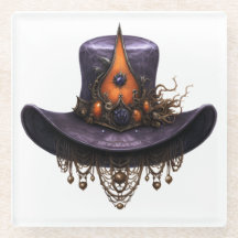 PURPLE & ORANGE VICTORIAN HALLOWEEN HAT