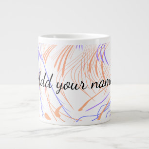 Purple orange watercolor abstract add name text th large coffee mug
