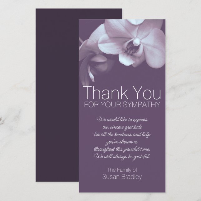 Purple Orchid 4b Purple Sympathy Thank you FPC (Front/Back)