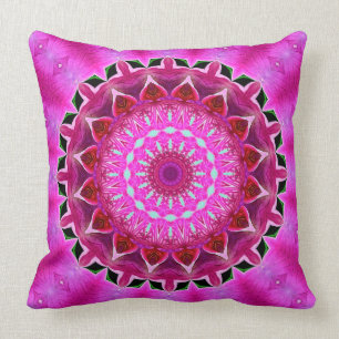 Purple Orchid Abstract Mandala No 1 Throw PIllow
