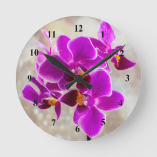 Purple Orchid Acrylic wall clock