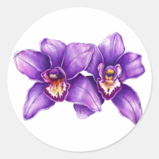 Purple Orchid Art Sticker