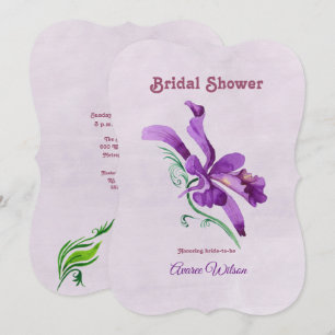  Purple Orchid Bridal  Shower Invitation