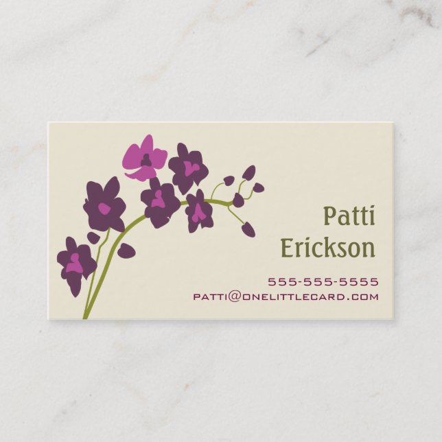 Purple Orchid Business Card (Front)
