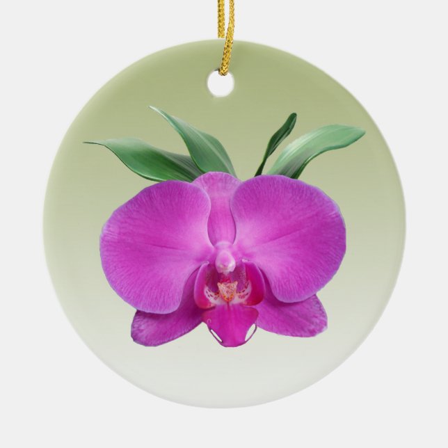 Purple Orchid Ceramic Tree Decoration (Front)