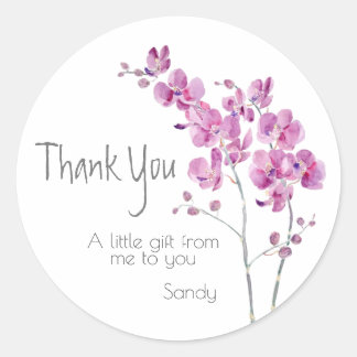purple orchid classic round sticker