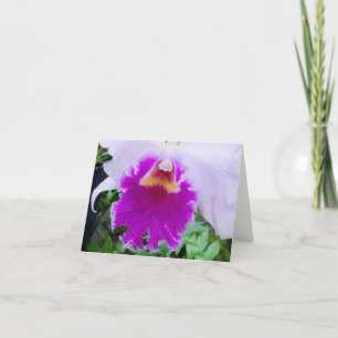 purple orchid closeup  thank you card