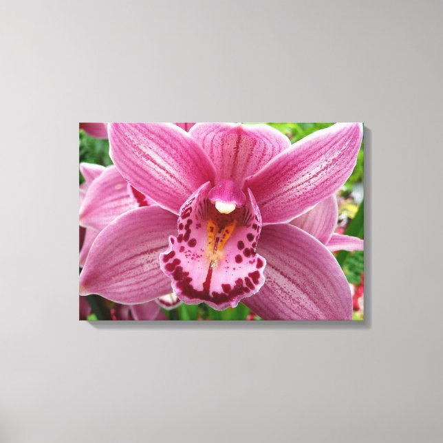 Purple Orchid Elegant Floral Canvas Print (Front)