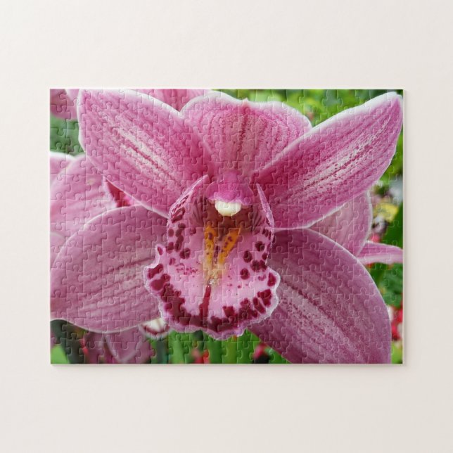 Purple Orchid Elegant Floral Jigsaw Puzzle (Horizontal)