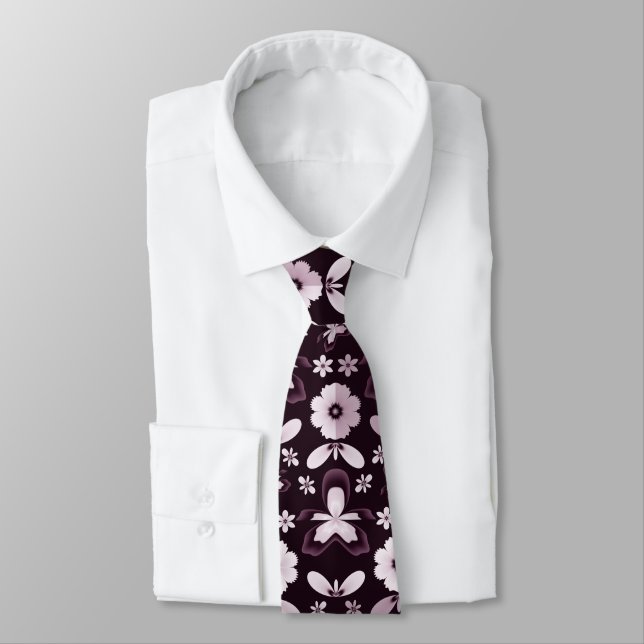 Purple Orchid Elegant Flower Tie (Tied)