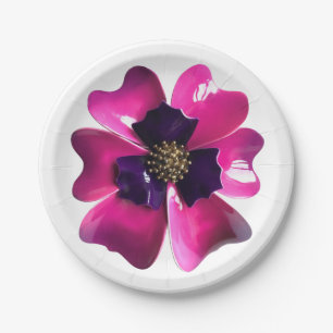 Purple Orchid Exotic Flower Summer Garden Wedding Paper Plate
