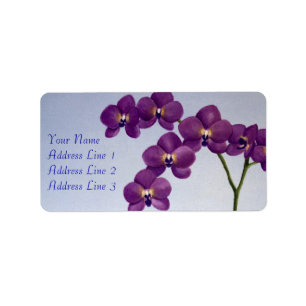 Purple Orchid Floral Address Label