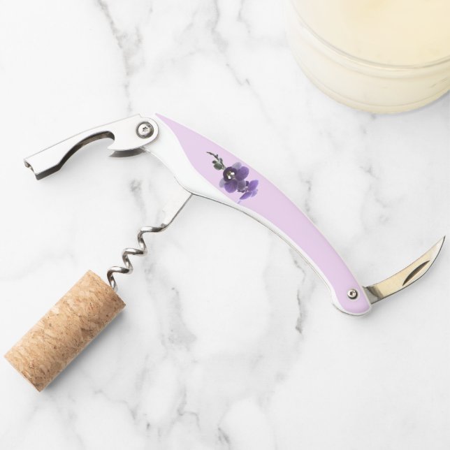 Purple orchid flower,  corkscrew (Front)