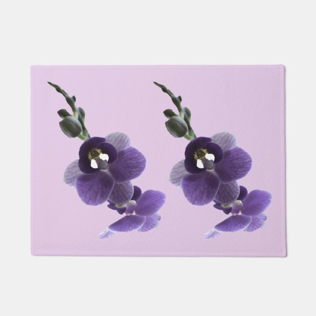Purple orchid flower,  doormat (Front)