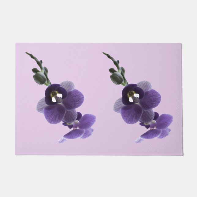 Purple orchid flower,  doormat (Front)