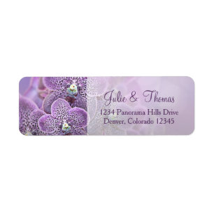 Purple Orchid Flower Wedding Return Address